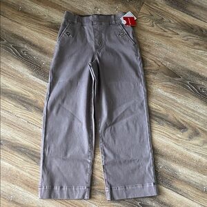 Spanx Stretch Twill Cropped Wide Leg Pant in Smoke NWT